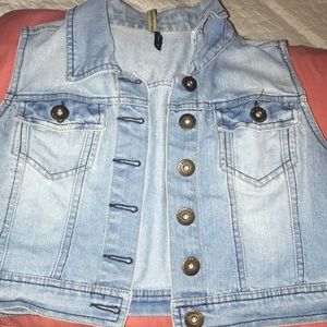 Crop blue jean jacket
